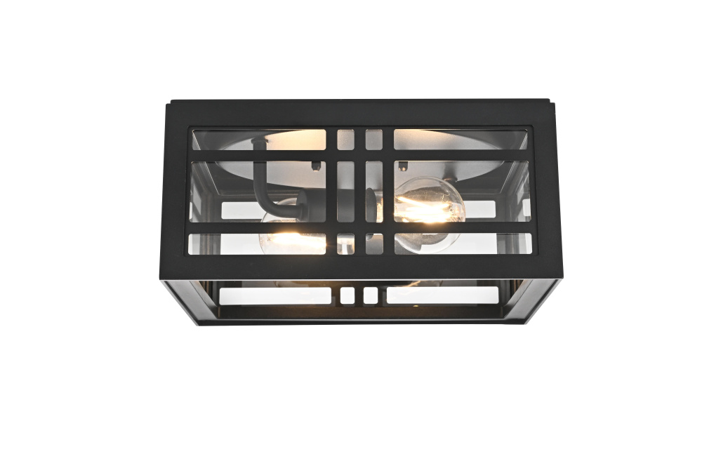 Flush Mount W11"xD11"xH5.2" Lt1/E26/60W Black