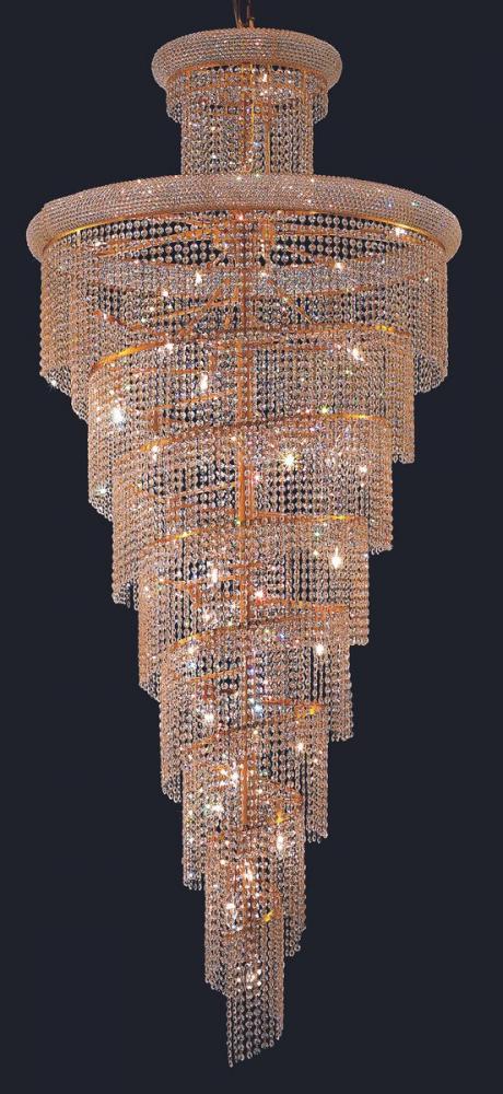 Spiral 32 Light Gold Chandelier Clear Royal Cut Crystal