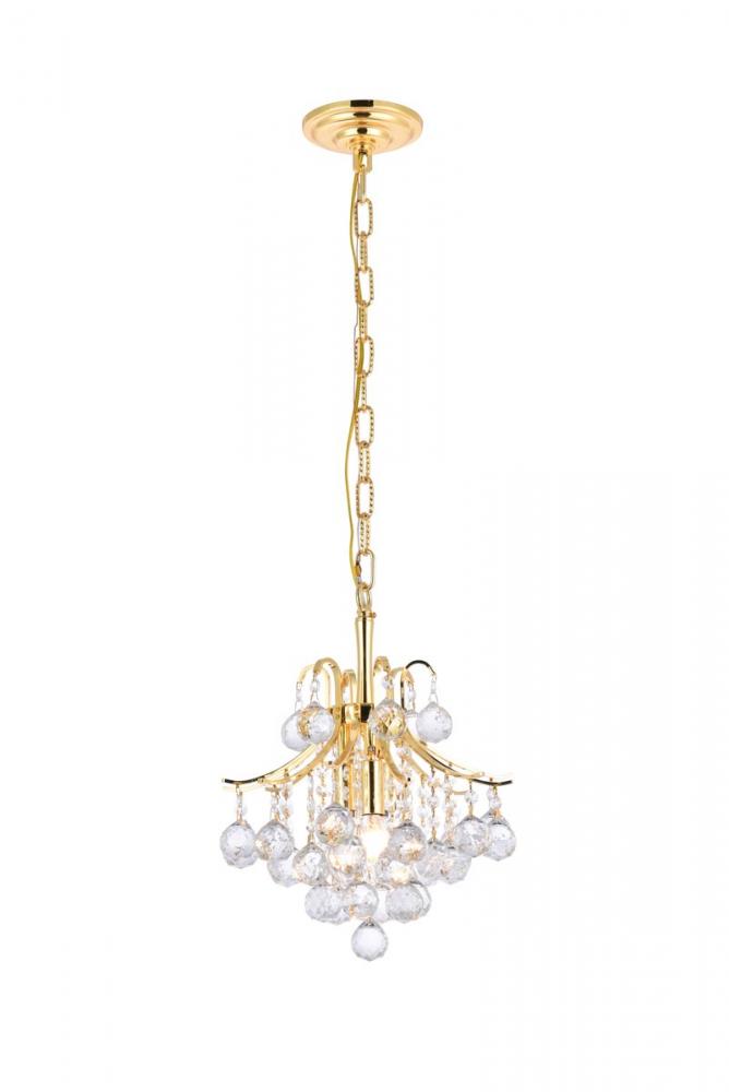 Toureg 3 Light Gold Pendant Clear Royal Cut Crystal