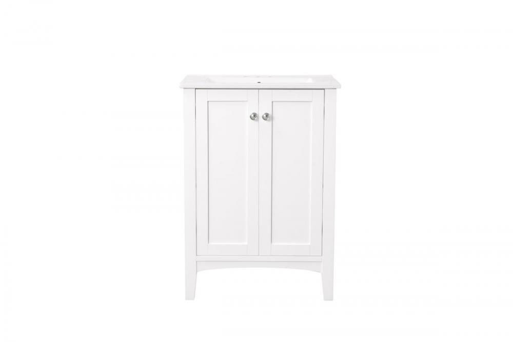 24 In. Single Bathroom Vanity Set in White