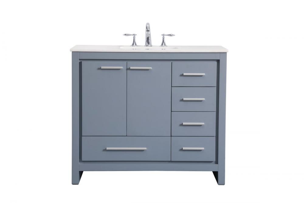 40 In. Single Bathroom Vanity Set in Grey