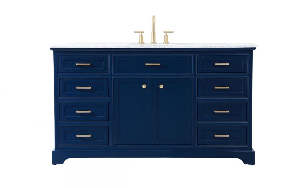 60 inch Single bathroom vanity in blue