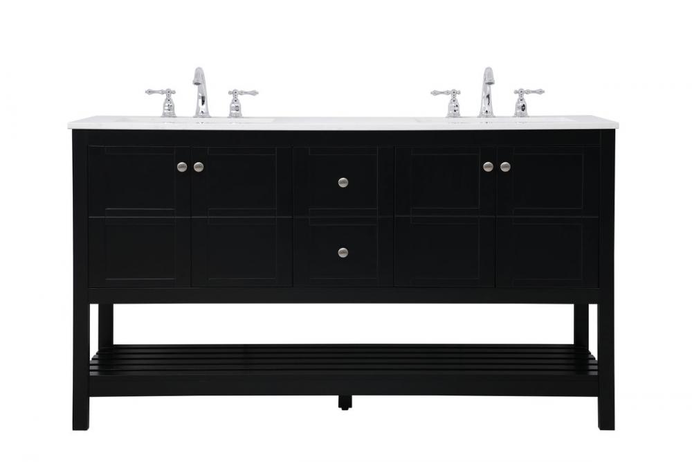60 Inch Single Bathroom Vanity in Black