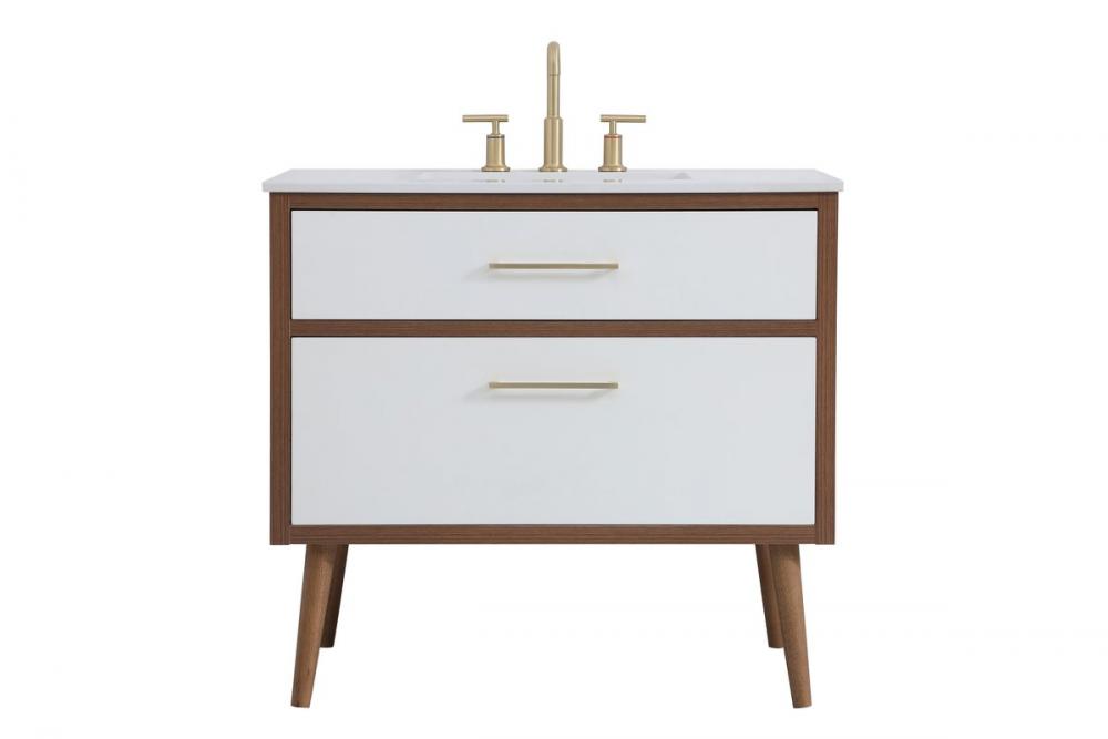 36 Inch Bathroom Vanity in White