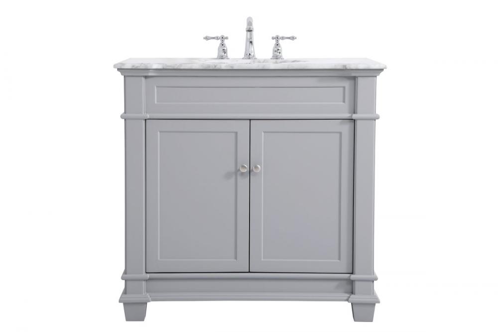 36 Inch Single Bathroom Vanity Set in Grey