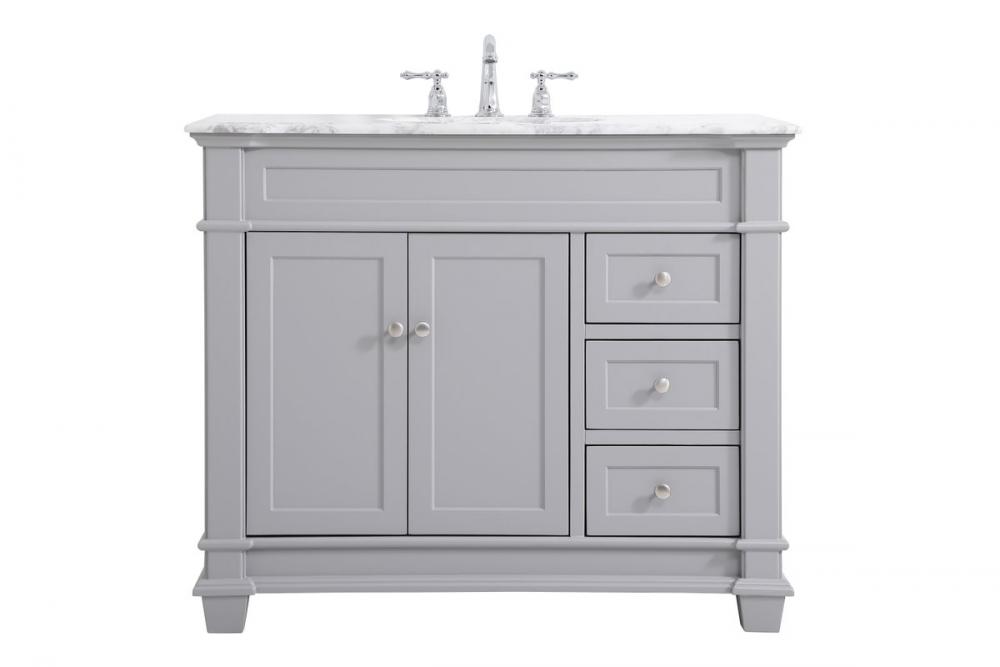 42 Inch Single Bathroom Vanity Set in Grey