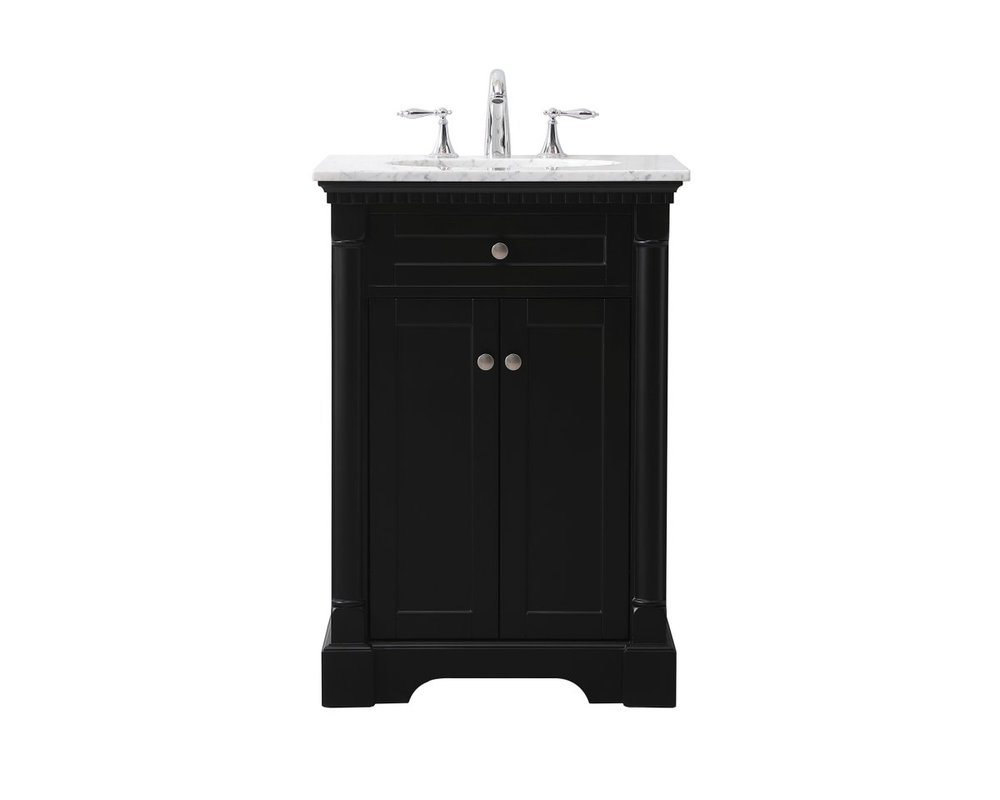 24 Inch Single Bathroom Vanity Set in Black