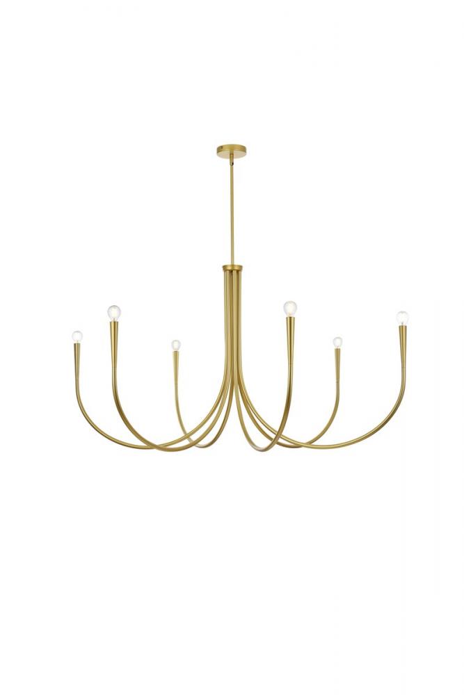 Layne 55 Inch Chandelier in Brass