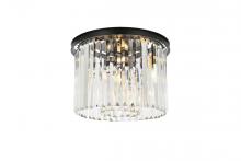 Elegant 1238F20MB/RC - Sydney 6 light Matte Black Flush Mount Clear Royal Cut Crystal