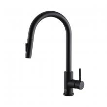 Elegant FAK-302MBK - Jack Single Handle Pull Down Sprayer Kitchen Faucet in Matte Black
