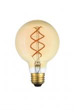 Elegant G25LED302-6PK - LED Decorative Helix Vertical 2000k Nostaligic Filament 6 Watts 300 Lumens Amber Tint G25 Light