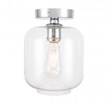 Elegant LD2270C - Collier 1 Light Chrome and Clear Glass Flush Mount