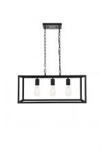 Elegant LD4063D25BK - Resolute 3 Light Black Pendant