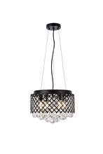 Elegant LD520D13BK - Tully 4 Lights Pendant in Black