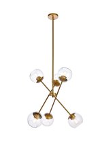 Elegant LD656D24BR - Axl 24 inch pendant in brass with clear shade