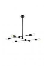 Elegant LD7052D35BK - Xavier 6 lights pendant in black