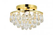 Elegant LD9805F14G(872) - Clara Collection Flush Mount D14in H9in Lt:4 Gold Finish