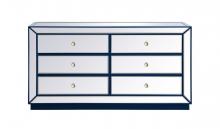 Elegant MF53036BL - 60 Inch Mirrored Chest in Blue