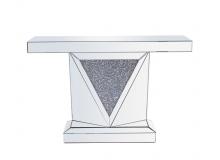 Elegant MF92009 - 47 Inch Rectangle Crystal Console Table Silver Royal Cut Crystal