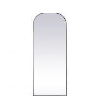 Elegant MR1FL2874SIL - Metal Frame Arch Full Length Mirror 28x74 Inch in Silver