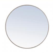 Elegant MR4039S - Metal Frame Round Mirror 32 Inch Silver Finish