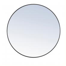 Elegant MR4044BK - Metal Frame Round Mirror 42 Inch Black Finish