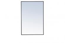 Elegant MR4077BK - Metal Frame Rectangle Mirror 28 Inch Black