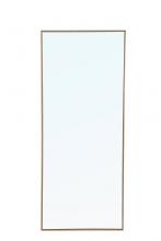 Elegant MR4085BR - Metal Frame Rectangle Mirror 30 Inch Brass