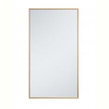 Elegant MR42036BR - Metal Frame Rectangle Mirror 20 Inch in Brass