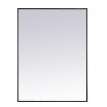 Elegant MR42736BK - Metal Frame Rectangle Mirror 27 Inch in Black