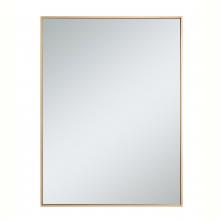 Elegant MR43040BR - Metal Frame Rectangle Mirror 30 Inch in Brass