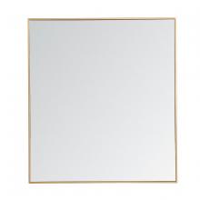 Elegant MR43640BR - Metal Frame Rectangle Mirror 36 Inch in Brass