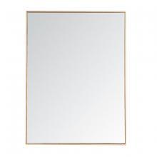 Elegant MR43648BR - Metal Frame Rectangle Mirror 36 Inch in Brass