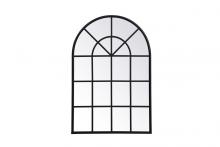 Elegant MR612842BK - Metal windowpane mirror 28 inch x 41 inch in in Black