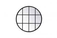 Elegant MR632828BK - Metal windowpane mirror 28 inch x 28 inch in Black