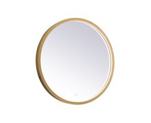 Elegant MRE6021BR - Pier 21 Inch LED Mirror with Adjustable Color Temperature 3000k/4200k/6400k in Brass