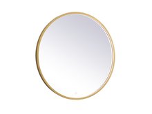 Elegant MRE6032BR - Pier 32 inch LED mirror with adjustable color temperature 3000K/4200K/6400K in brass