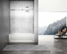 Elegant TD222-6060BNK - Frameless tub door 60 x 60 Brushed Nickel