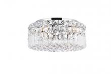 Elegant V2030F12C/RC - Maxime 4 Light Chrome Flush Mount Clear Royal Cut Crystal