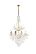 Elegant V7815G33G/RC - Verona 15 Light Gold Chandelier Clear Royal Cut Crystal