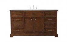 Elegant VF15060TK - 60 inch Single bathroom vanity in teak