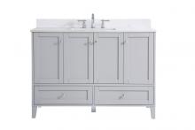 Elegant VF18048GR-BS - 48 Inch Single Bathroom Vanity in Grey with Backsplash