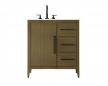 Elegant VF29332MCB - 32 Inch Single Bathroom Vanity In Chestnut Brown