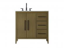 Elegant VF29336MCB - 36 Inch Single Bathroom Vanity In Chestnut Brown