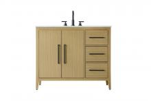 Elegant VF29342MHB - 42 Inch Single Bathroom Vanity In  Honey Brown