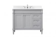 Elegant VF31842GR-BS - 42 inch Single bathroom vanity in grey with backsplash