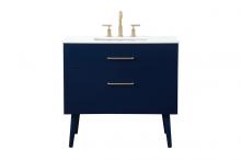 Elegant VF41036MBL - 36 inch bathroom vanity in Blue