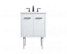 Elegant VF48024MWH - 24 Inch Single Bathroom Vanity in White