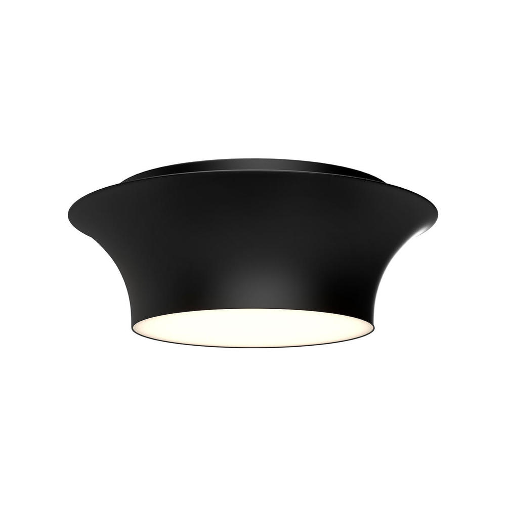 Emiko 12-in Matte Black 2 Lights Flush Mount