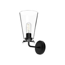 Alora Lighting WV570006MBCL - Salem 6-in Clear Glass/Matte Black 1 Light Wall/Vanity